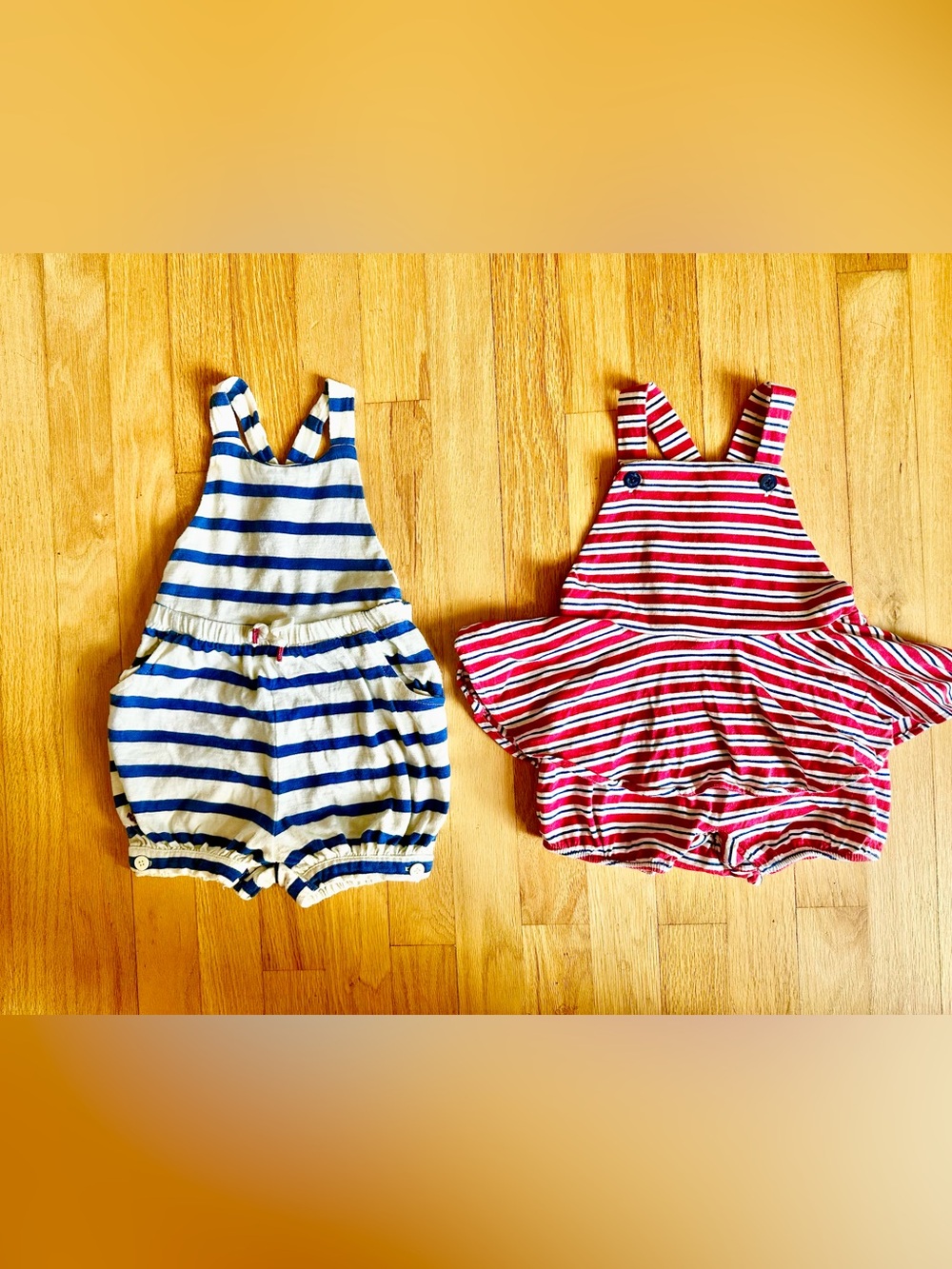 July 4th Lot -two Ralph Lauren stripe romper 9m
